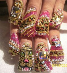 《Nail art》☆☆☆ 3d Nail Art Designs, Queen Nails, Duck Nails, Long Nail Designs