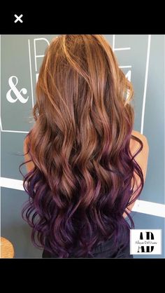 Purple And Brown Hair, Pink Hair Tips, Coffee Brown Hair, Caramel Ombre, Dyed Tips, Hair Dye Tips, Color Tips