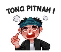 a cartoon character with the words tong pitah on it's face and an angry expression