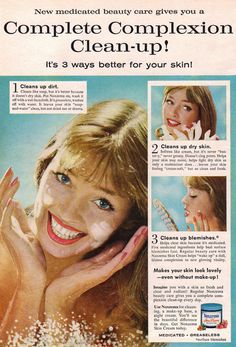 Acne Blemishes, Vintage Advertisement, Vintage Perfume, Beauty Soap, Skin Cream, Simple Skincare, Beauty Treatments, Clean Skin