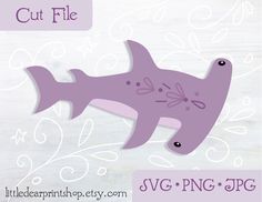 a cut file of a purple fish on a white background with the words cut file