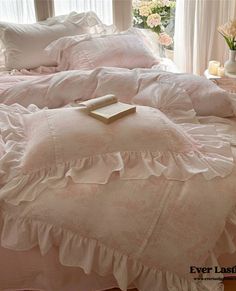 French Pink White Floral Ruffle Bedding Bundle | Best Stylish Bedding | Ever Lasting