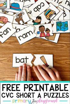 the free printable cvc short a puzzles for children to practice their sight words