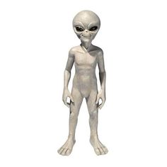 an alien is standing in front of a white background