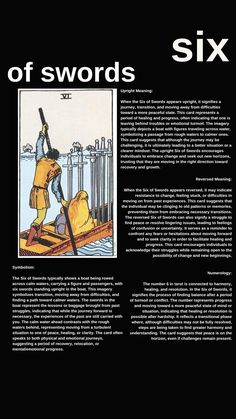 an article about six of swords is featured in the book, which features illustrations of two men