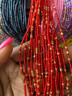 These wholesale waist Beads are between 40"- 50" They are all traditional waist beads with no crystals They are mostly Sizes 8/0 beads All Tie Ons Beads will be mixed and matched for you. If you want specific designs, then send me screenshots Bohemian Beaded Chain Waist Beads, Multi-strand Beaded Waist Beads For Festival, Festival Gold Beads Waist Beads, Festival Gold Round Beads Waist Beads, Traditional Beaded Waist Beads As Gift, Festival Gold Waist Beads, Colorful Waist Beads For Festivals, Traditional Waist Beads With 108 Beads, Traditional Waist Beads As A Gift