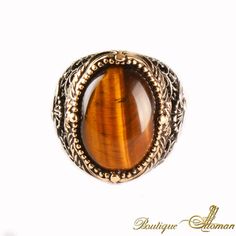 Tiger's Eye Classic Silver Ring Luxury Brown Oval Rings, Luxury Silver Cabochon Ring, Luxury Brown Formal Rings, Luxury Brown Ring For Gift, Luxury Brown Rings As Gifts, Luxury Brown Rings For Gift, Silver Men Rings, Tigers Eye Stone, Silver Men Ring