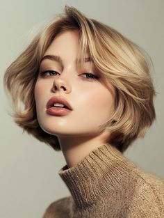 Best Bob Haircuts for Round Faces to Enhance Your Features Bubble Bob, Rounded Bob, Haircuts For Round Faces, Chin Length Cuts, Bob Haircut For Round Face, Hairstyle For Chubby Face, Best Bobs, Different Curls