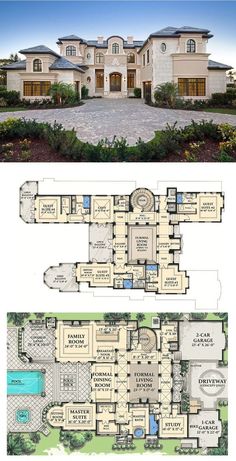 the floor plan for this luxury home is very large and has two levels to walk in