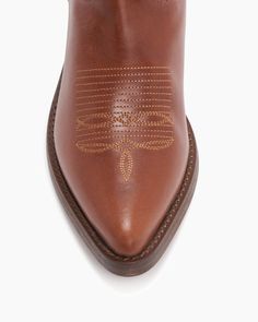 Vintage inspired cowboy boot handcrafted from warm brown leather with croc-embossed and ombre stitched accents. Western Style Boots, Cowboy Western, Soft Bristle Brush, Cowboy Boot, Warm Brown, Western Boots, Western Fashion, Cowboy Boots, Brown Leather