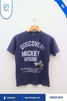 Vintage Mickey Mouse Discovery Walt's Disney Cartoon Animation Blue Tee T Shirt M Alwaysky x Disney 2024. For people of all ages and genders, a shirt is a wardrobe staple due to its versatility. Typically, it has short or long sleeves, buttons along the front, and a collar. Shirts are appropriate for informal, formal, and business settings since they are available in an extensive range of designs, hues, and materials. They may be dressed more formally with dress pants and a tie, or casually with jeans and a tee shirt. Shirts are a popular option for daily wear as they are breathable, comfy, and simple to maintain. An appropriately fitting shirt is a timeless option that never goes out of style, whether you're dressing up for a big occasion or keeping it casual. #mickey mouse #disney cartoo Mickey Mouse Crew Neck T-shirt For Disney Events, Blue Disney T-shirt For Disney Trips, Disney Short Sleeve T-shirt With Letter Print, Disney Short Sleeve Letter Print T-shirt, Graphic Tee With Letter Print For Disney Fan Events, Mickey Mouse T-shirt For Disney Trips, Mickey Mouse Disney T-shirt For Fan Events, Disney Mickey Mouse T-shirt For Fan Events, Mickey Mouse Cotton Short Sleeve T-shirt