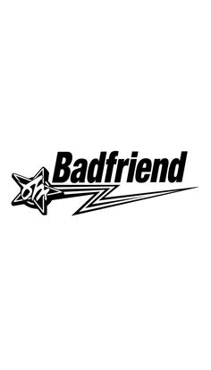 a black and white logo with the word'badfriend'on it