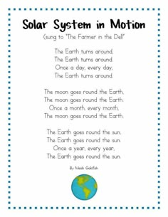 the solar system in motion worksheet for kids to learn how to use it