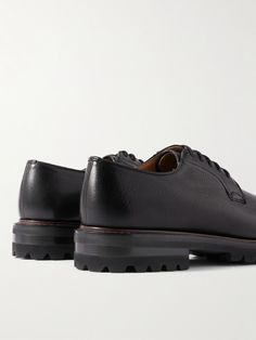 EXCLUSIVE AT MR PORTER. The 'Shannon' Derby has remained a part of Church's collection since its debut in the '70s, solidifying just how classic and timeless the style is. This pair is expertly crafted from leather that's whole-cut to best showcase the quality and natural grain of the hide and has Blake-stitched St Moritz rubber soles. Church's Shoes, Mr P, Summer Sunglasses, Mens Black Leather, How To Make Shoes, Shoes Uk, Derby Shoes, Formal Shoes, Shoes For Men