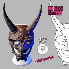 Customizable Oni mask base PDF file pattern for EVA foam. This is a base pattern for a wearable oni mask that you can customize by yourself using your creativity with eva foam. The file includes also a direct link for a mini video tutorial where I show you how I customize my own mask with Foam Clay and you can keep some inspiration from it. You can see more tutorials for eva foam in general on my YouTube channel Lilit Cosplay, I highly recommend to check it out before starting if you are new on Oni Mask Template, Eva Foam Templates, Oni Maske, Foam Costume, Armor Cosplay, Foam Clay, Mini Video, Oni Mask, Mini Tutorial