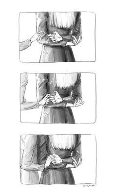 the storyboard shows how to draw an animated woman's face and hands in different stages