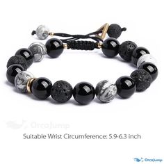 OrcaJump - Sleek and Elegant Black Agate Bracelet Casual Agate Beaded Bracelets, Adjustable Onyx Stretch Bracelet, Adjustable Round Onyx Stretch Bracelet, Black Adjustable Bracelets, Adjustable Black Round Bracelets, Adjustable Black Bracelets, Casual Black Beaded Bracelets With Natural Stones, Adjustable Black Casual Bracelets, Adjustable Casual Black Bracelets