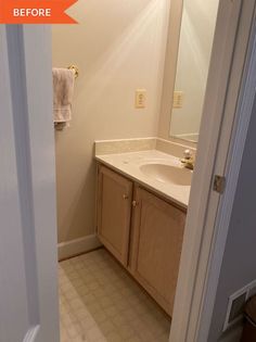 the bathroom is clean and ready to be used as a guest room or family room