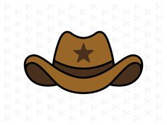 a brown cowboy hat with a star on it