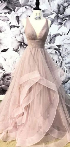 V-Neck Grey Tulle A-line Long Evening Prom Dresses, Cheap Party Custom – LoverBridal #prom #promdresses #promdresseslong #promdressescheap #Dressesformal #fancydresses #eveningdresses #partydreses Custom Prom Dresses, Prom Dresses Cheap, Cheap Party, Prom Dresses Black Girls Slay, Prom Dresses 2020, Custom Prom Dress, Floor Length Prom Dresses, Dresses Cheap, Piece Prom Dress