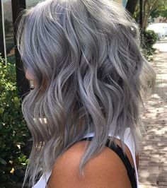 Long Bob Silver Hair, Pastel Silver Hair, Trendy Silver Hair, Long Bob Grey Hair, Icy Grey Hair, Smokey Silver Hair, Grey Toned Hair, Grey Colored Hair