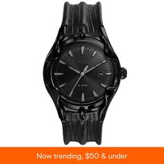 in stock Black Leather Watch, Diesel Men, Three Hands, Leather Watch, Black Leather, Leather, Black