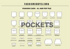 the instructions for how to make an origami style pocket with paper folds and pockets