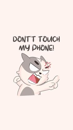 an image of a cat with the words don't touch my phone