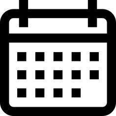 a black and white calendar icon