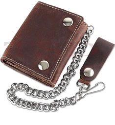 Handmade By 100% Cowhide Leather Also With Metal Chain You Can Attach This Leather Wallet With Bike Or Pant  All Colors Are Available What Ever You Want Also Options For Engrave Any Text , Initials , Logo Or Name A Beautiful Gift For Your Biker Team Mates Or Some One Special. Luxury Leather Wallet On Chain With Logo Plaque, Leather Chain Wallet Rectangular, Leather Wallet With Chain, Rectangular, Rectangular Leather Wallet With Chain, Brown Wallet With Chain Strap For Everyday Use, Horse Brown, Wallet With Chain, Unique Wallets, Personalized Leather Wallet