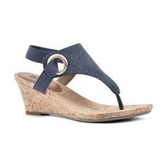 PRICES MAY VARY. Thong sandal Cork wedge 2.25" heel height Elastic strap closure Grommet detail Mountain Shoes, White Mountain Shoes, Warm Weather Outfits, Cork Wedges Sandals, White Mountain, Wedge Sandal, Casual Sandals, Cork Wedge, Platform Wedges