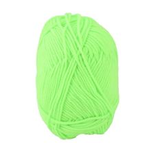 a ball of neon green yarn on a white background