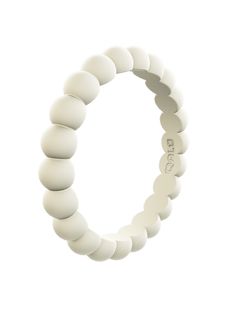 Women's Bead Stackable Silicone Ring Adjustable White Stackable Round Band Rings, Adjustable White Stackable Rings, White Adjustable Stackable Round Band Rings, Everyday Hypoallergenic White Stackable Rings, Everyday White Hypoallergenic Stackable Rings, White Stackable Stretch Bracelet, Minimalist White Beaded Rings, Silicone Wedding Band, Silicone Wedding Rings