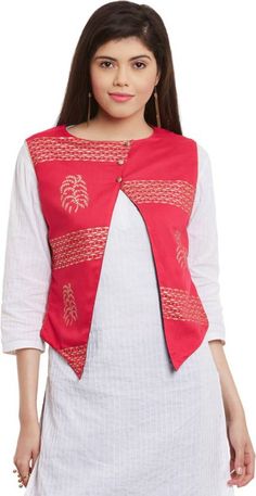 Koti Jacket, Jacket Kurti, Salwar Neck Designs, Kurti Sleeves Design, New Kurti Designs, Churidar Designs, Formal Jacket