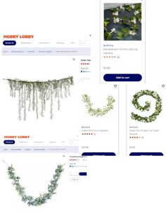 the website is displaying different items for sale