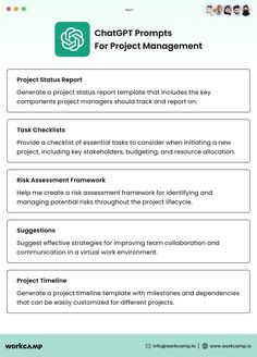 the project manager's checklist is shown in this screenshote, which includes information