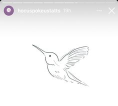 a drawing of a hummingbird flying in the sky