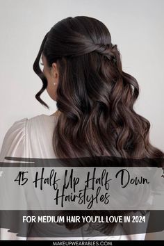 Stylish Half-Up, Half-Down Hairstyles for Medium Hair Everyday Hairstyle, Half Up Half Down Hairstyles, Hairstyles For Medium Hair, Everyday Hairstyles, Medium Hair, Down Hairstyles