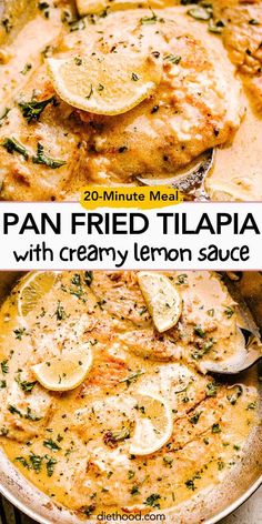 pan fried tilapia with creamy lemon sauce is an easy and delicious dinner recipe