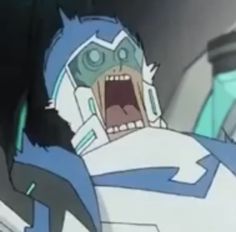 an animated character with his mouth open in front of the camera, looking like he is screaming