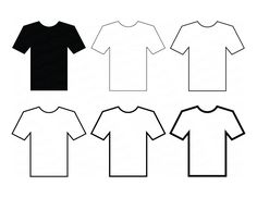 four t - shirts are shown in black and white