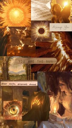 a collage of pictures with the words you are the sun