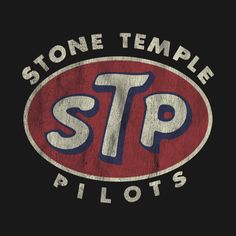 the stone temple pilots logo on a black t - shirt that says,'stp pilots