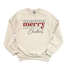 Looking for a cute versatile top to wear this summer? Make sure to grab one of our Merry Christmas Stacked Sweatshirts! This soft and comfortable shirt is the perfect top for any outfit. It can be paiWhite with biker shorts, Jeans, or the classic stay at home sweats! The bright color adds a pop of summer to any outfit. This sweatshirt is true-to-size, so be sure to order your regular size! If you are looking for a more oversized look, make sure to size up. Color Dust, White Ink, Unisex Sweatshirt, Sleeve Styles, Fitness Fashion, Solid Colors, Merry Christmas, Graphic Sweatshirt, Multi Color