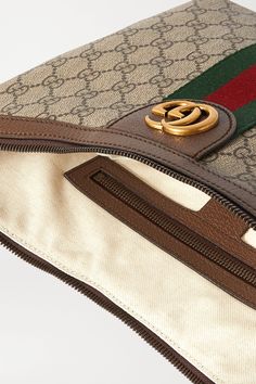 GUCCI Ophidia textured leather-trimmed printed coated-canvas shoulder bag | NET-A-PORTER High-end Shoulder Bag With Leather Trim For Daily Use, High-end Daily Use Shoulder Bag With Leather Trim, High-end Coated Canvas Shoulder Bag With Leather Trim, High-end Rectangular Shoulder Bag With Leather Trim, Gucci Rectangular Shoulder Bag With Leather Trim, High-end Gucci Shoulder Bag With Gold-tone Hardware, Luxury Leather Trim Rectangular Shoulder Bag, Luxury Rectangular Shoulder Bag With Leather Trim, Luxury Gucci Shoulder Bag For Travel