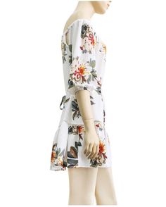 This lovely off-the-shoulder sundress is sassy but sweet. Featuring a an off-the shoulder top with a small front cut-out, a cinched waist with a sash bow belt and a flowing skirt falling mid-thigh. This dress pairs perfectly with wedges, heels, sandals or booties. Made with a polyester blend and comes in three fabulous floral color patterns from which to choose. White Off Shoulder Summer Dress For Vacation, White Feminine Off Shoulder Dress For Brunch, White Feminine Off-shoulder Dress For Brunch, Summer Off Shoulder Cold Shoulder Dress For Brunch, White Off Shoulder Dress For Brunch, Casual White Off Shoulder Dress For Vacation, Summer Floral Print Off Shoulder Dress For Garden Party, White Off Shoulder Summer Beach Dress, Floral Print Off Shoulder Dress For Summer