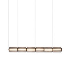 Column 175 Horizontal Pendant: 6 Units + Carbon Horizontal Pendant Light, Pebble Pendant, Linear Pendant Light, Linear Lighting, Flute Glass, Linear Pendant, L And Light, Ceiling Pendant, Led Color