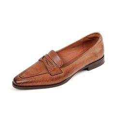 dwarves2306-9 Flats Brown 5 Leather Slip-on Moccasins For Work, Brown Leather Flats With Plain Toe, Brown Leather Plain Toe Flats, Plain Toe Brown Leather Flats, Formal Leather Slip-ons For Fall, Classic Flats With Stitched Sole For Work, Classic Flats With Stitched Sole And Plain Toe, Leather Almond Toe Slip-ons For Business Casual, Fitted Brown Loafers With Almond Toe