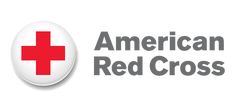 the american red cross logo on a white background