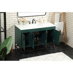 a bathroom vanity with two drawers and a sink